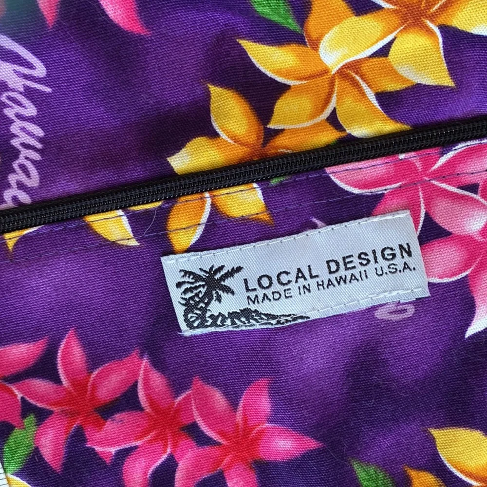 Hawaii String backpack Cinch backpack Purple Floral EUC
